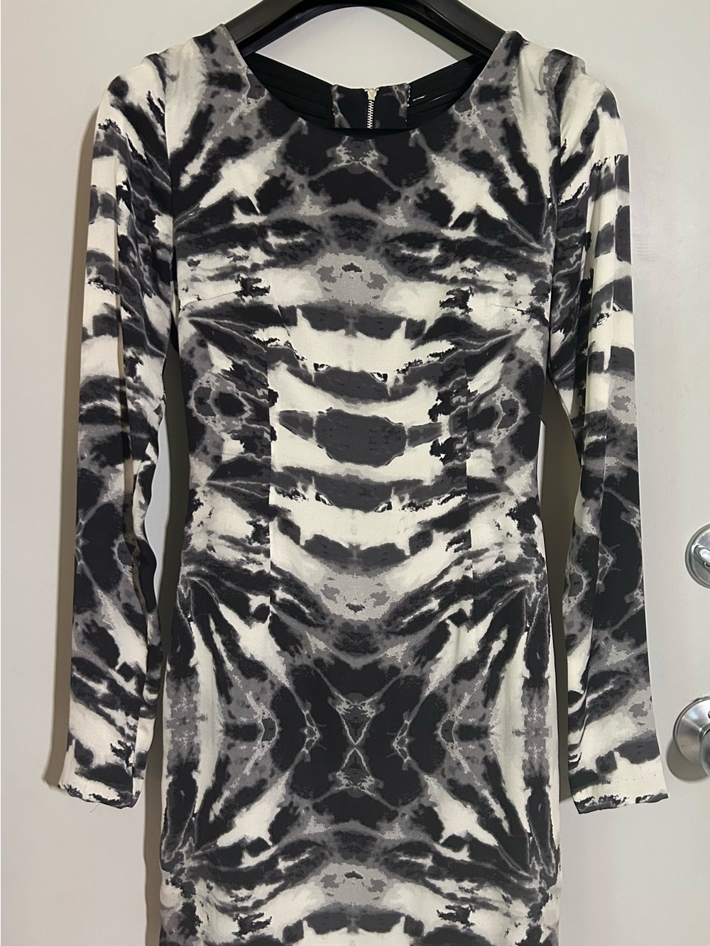 Mara Hoffman silk Black & White Abstract Tie Dye Print Mini Dress
